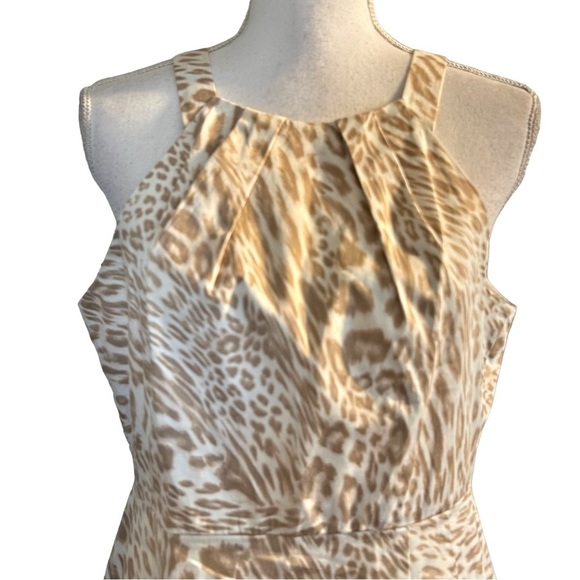 Calvin Klein Sleeveless Halter Sheath Cocktail Dress Women SZ 10 Tan Latte NEW - Picture 2 of 9